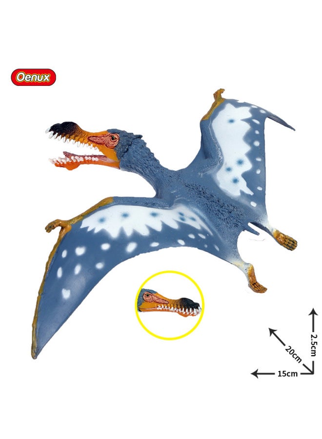Simulation Pterosaur Model Dinosaur Animal Toy Fengshen Pterosaur Ancient Magic Pterosaur Toothless Pterosaur Children Boy Ornaments-Color:M5036 Blue Ancient Magic Pterosaur (mouth Movable) - Image 5